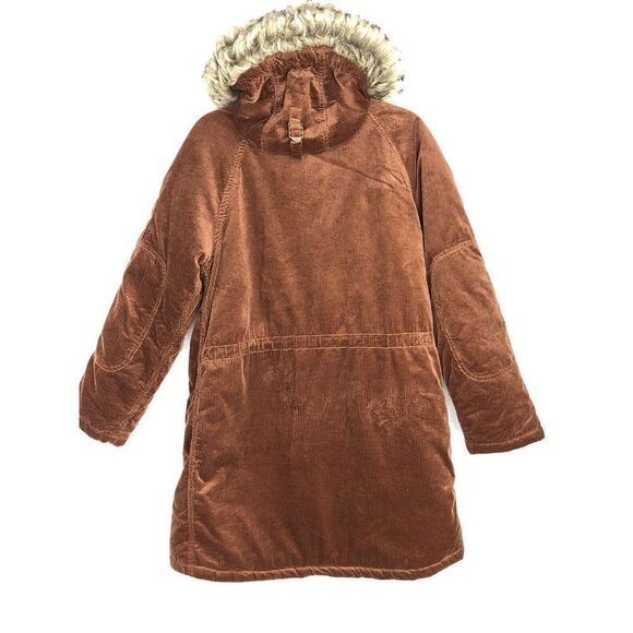 AMERICAN EAGLE AE Women's Y2K Corduroy Penny Lane Long Parka Coat Faux Fur Med - Picture 7 of 12